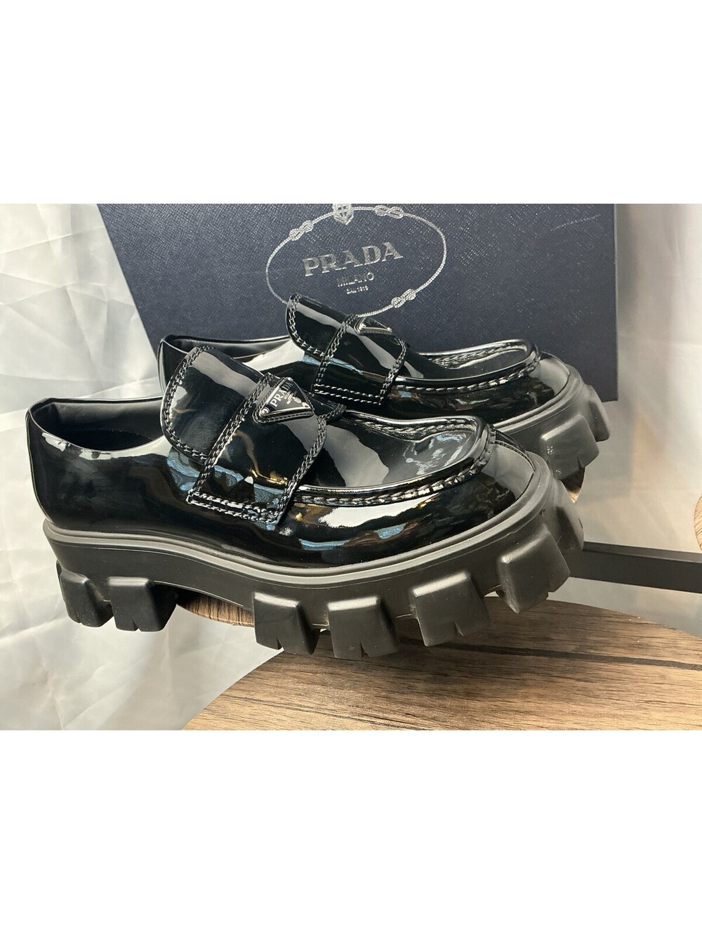 Mens Prada  Chunky Sole Penny Loafers Size 9 Euro 10 Us - Picture 2 of 13